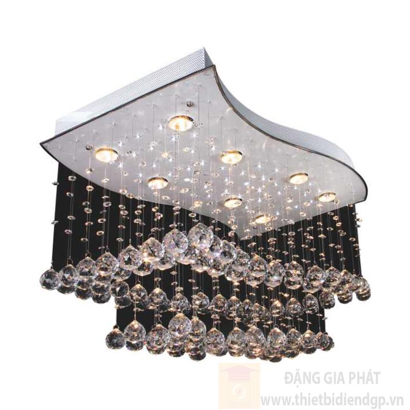 Đèn thả pha lê xoắn 800*500*H500, Led 3W*8 lamp, 3 chế độ, 128 crystals 1 K9